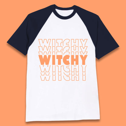 Witchy Halloween Witches Spooky Witch Vibes Witchy Aesthetic Halloween Party Baseball T Shirt