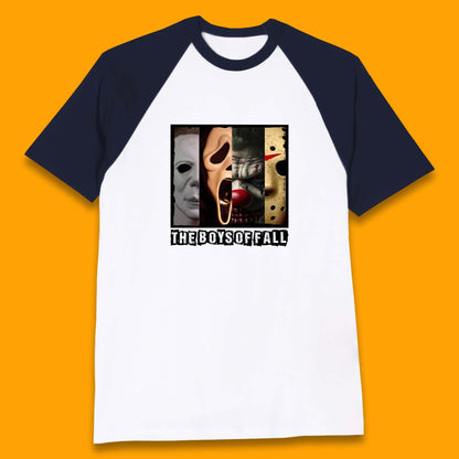 The Boys Of Fall Halloween Horror Movie Characters Friends Halloween Villians Serial Killers Baseball T Shirt