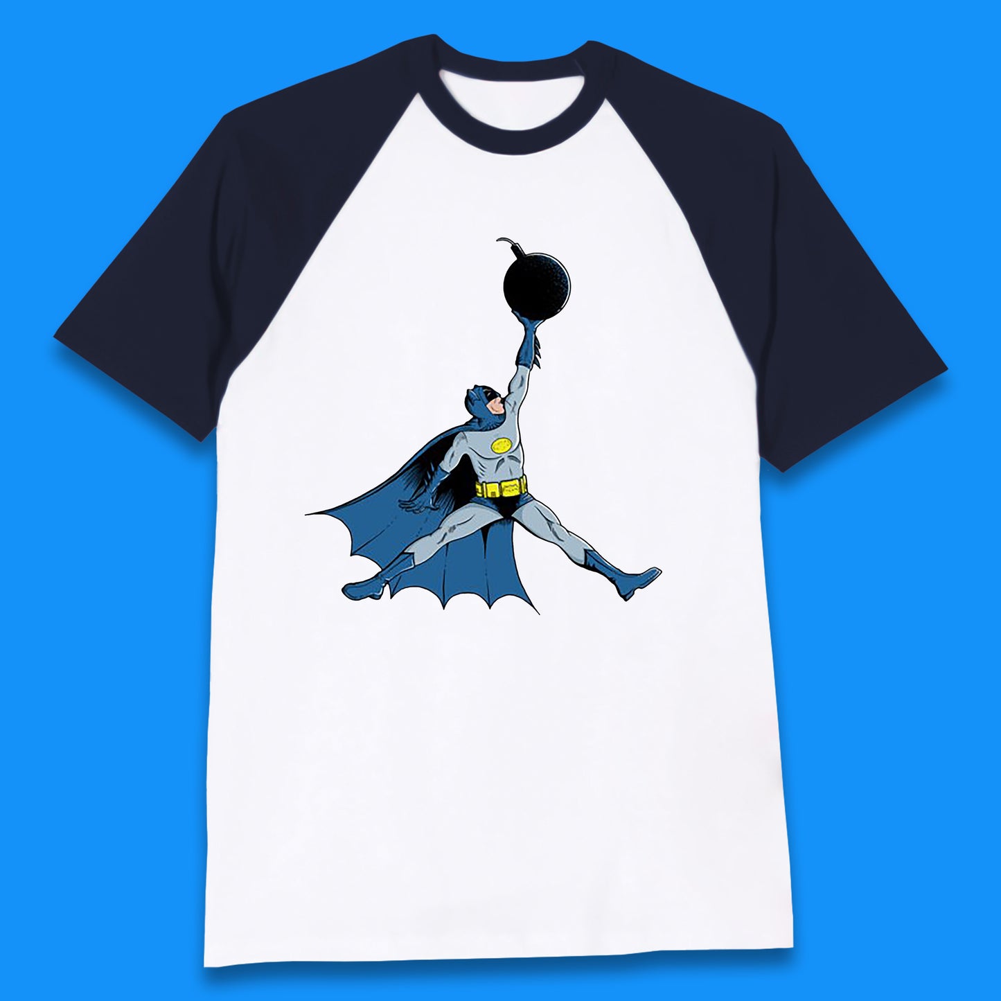 Superhero Batman Jordan Spoof DC Comics Action Adventure Movie Character Baseball T Shirt