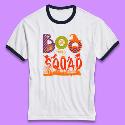 Boo Squad Halloween Matching Costume Horror Boo Crew Ringer T Shirt