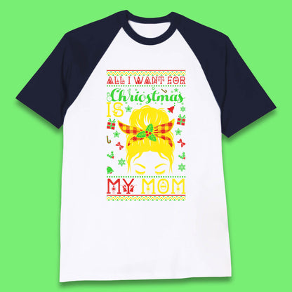 mom christmas baseball t shirt