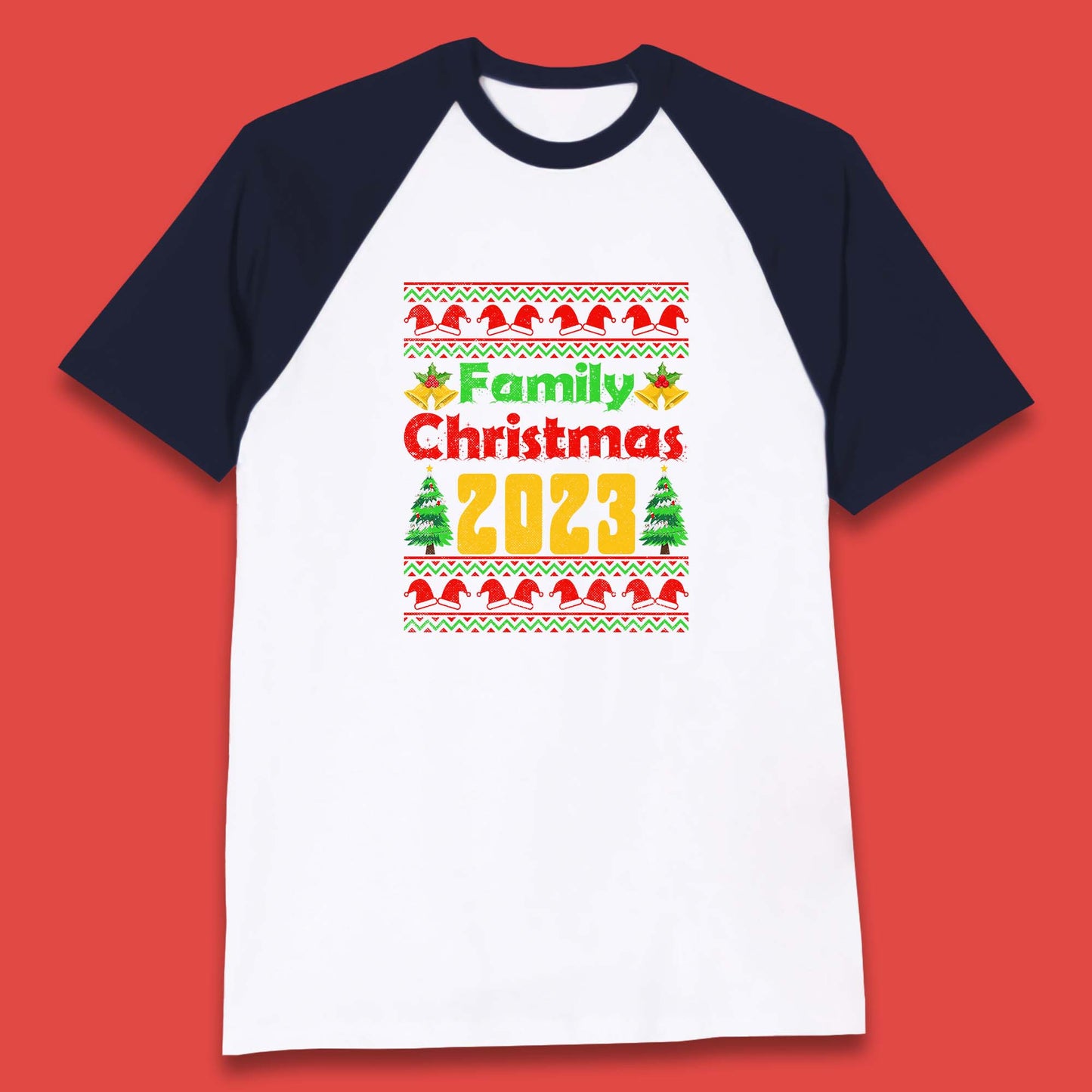 Family Christmas 2023 Holiday Winter Festive Christmas Trees Xmas Season Baseball T Shirt