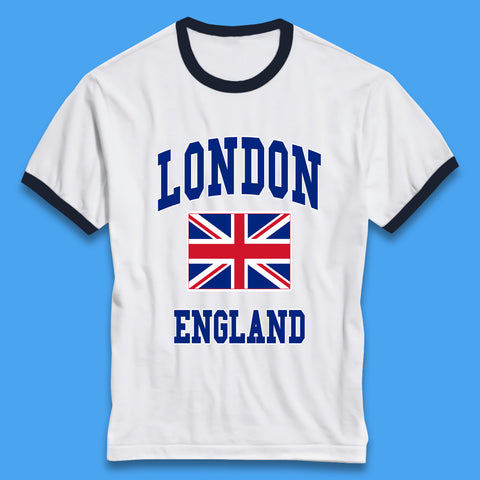 London England Flag Great Britain United Kingdom Uk Union Jack Souvenir British Flag Ringer T Shirt