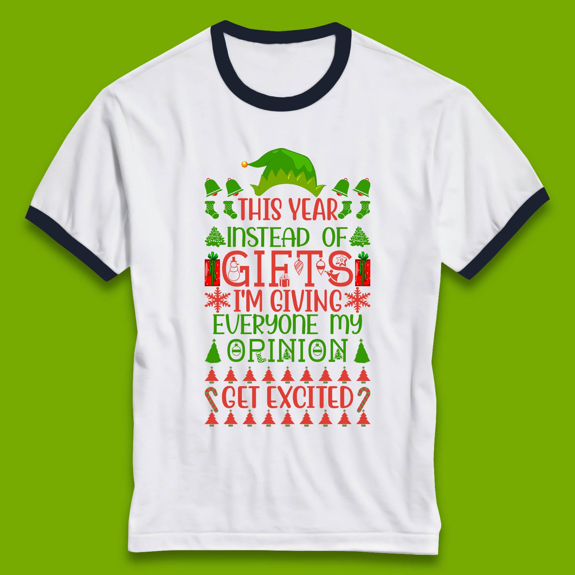 christmas elf ringer t shirt
