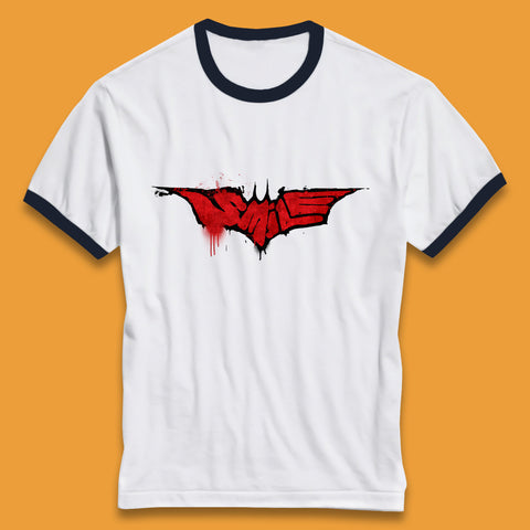 Smile Batman Logo Batman Beyond Superhero Animated Television Series DC Comics Superhero Ringer T Shirt