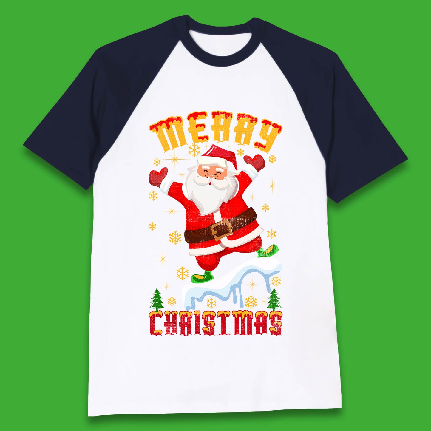merry christmas santa claus baseball t shirt