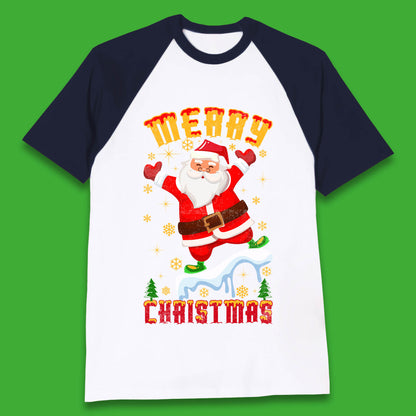 merry christmas santa claus baseball t shirt