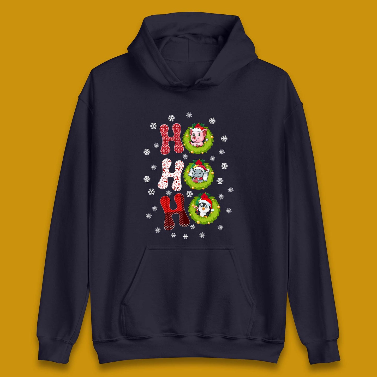 ho ho ho christmas animals hoodie