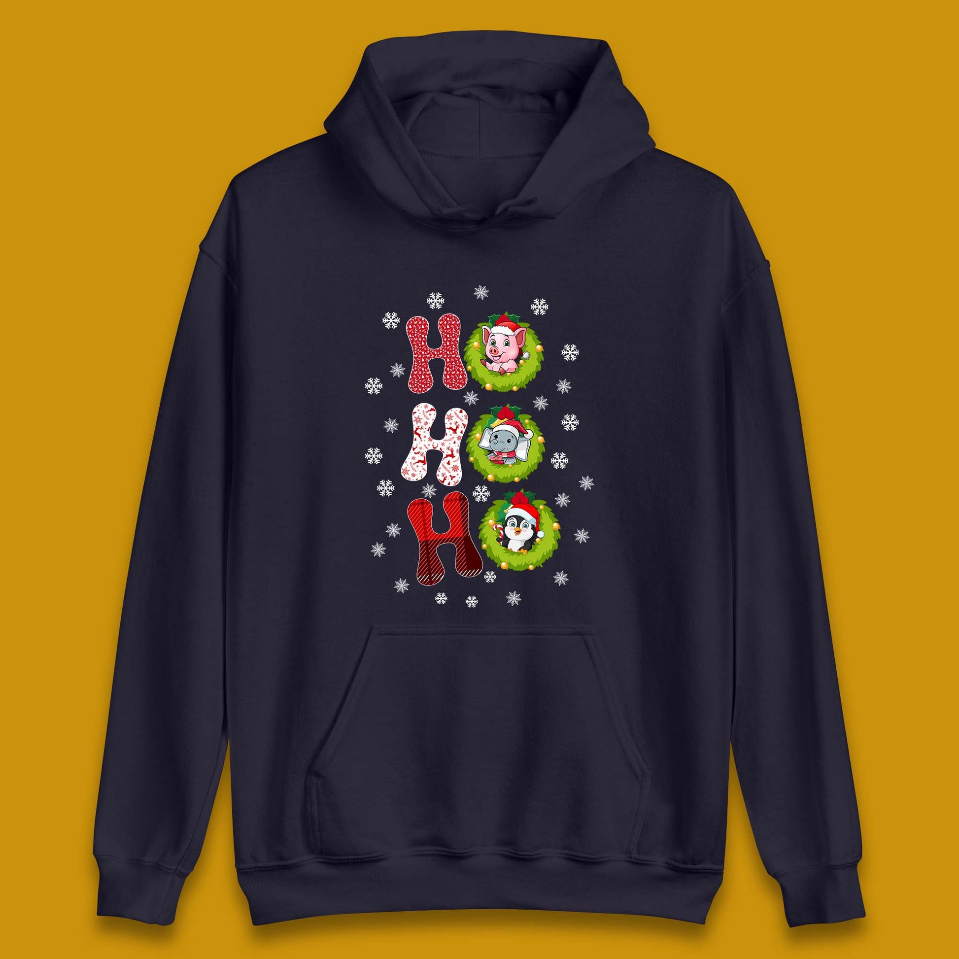 ho ho ho christmas animals hoodie