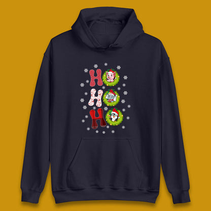 ho ho ho christmas animals hoodie