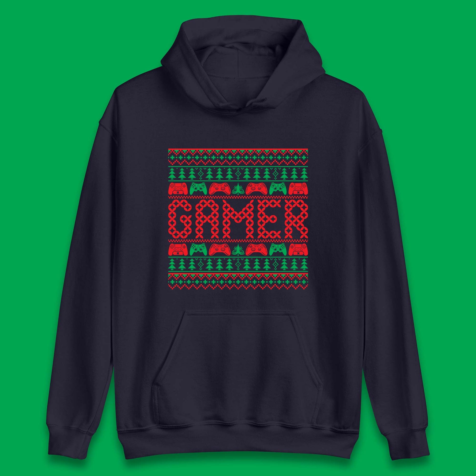 christmas gamer controller hoodie