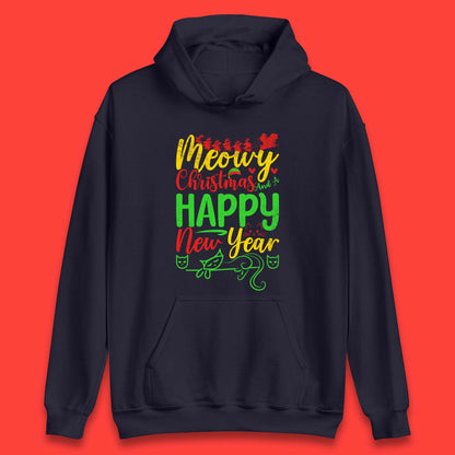 meowy christmas cat hoodie
