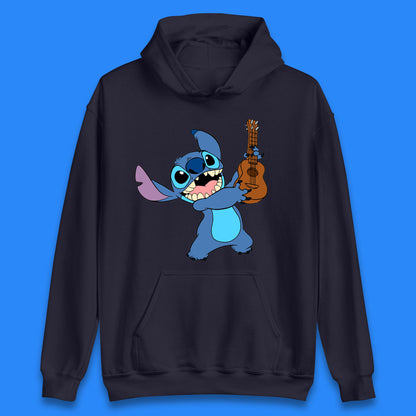 Disney Ohana Playing The Guitar Ohana Lilo & Stitich In Happy Mood Cartoon Character Disney World Unisex Hoodie