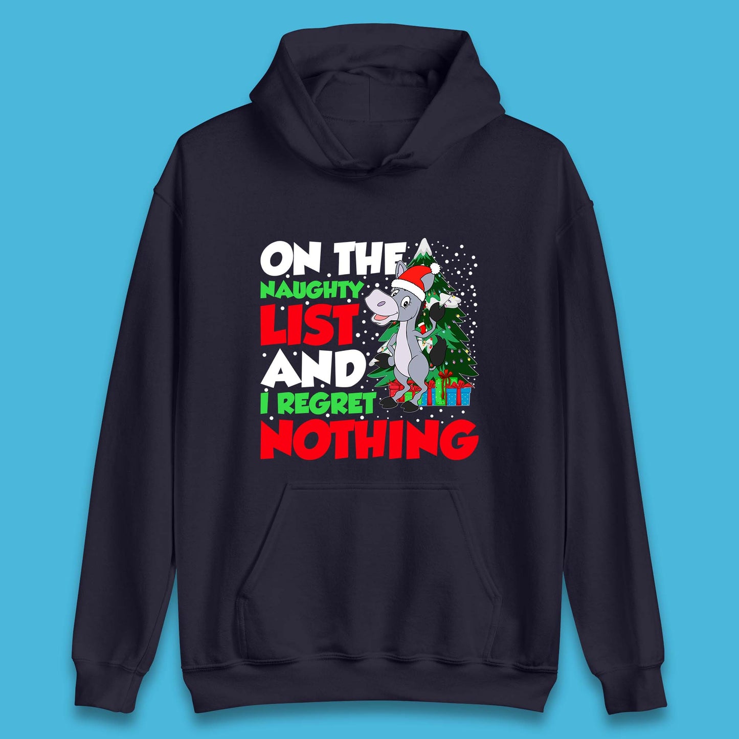 Donkey Christmas Naughty List Unisex Hoodie