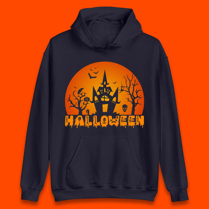 Halloween Horror Scary Hunted House Scary Spooky Night Festive Gift Unisex Hoodie