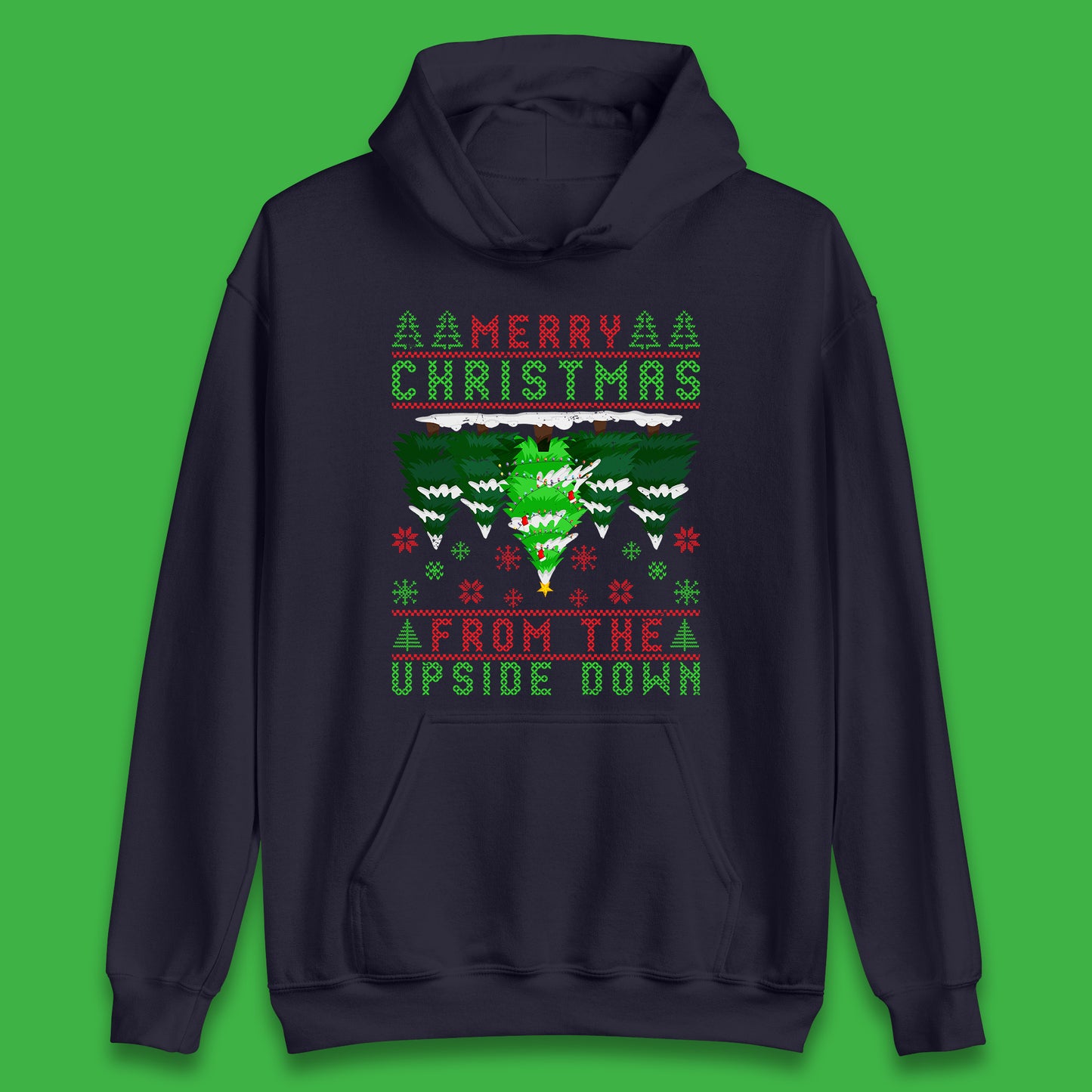 merry christmas from the upside down tree hoodie