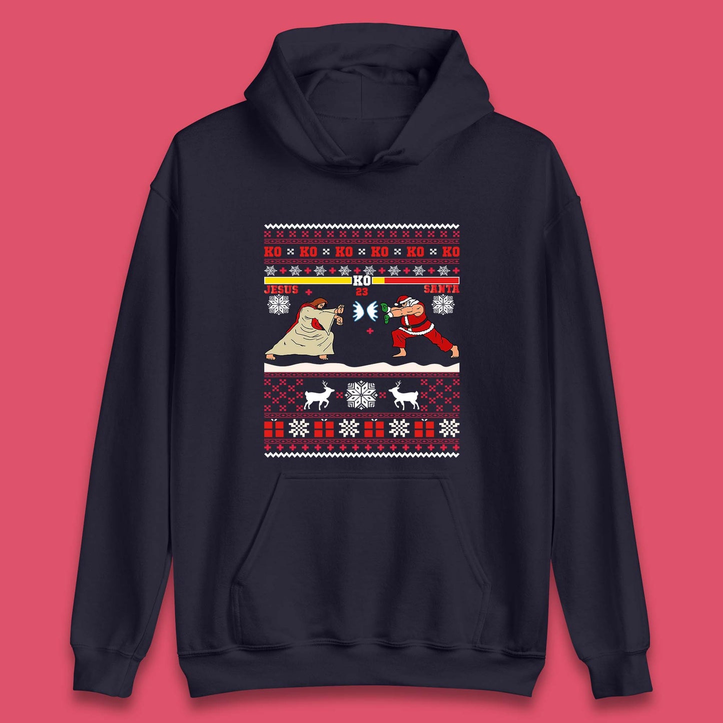 Jesus Vs Santa KO Christmas Unisex Hoodie