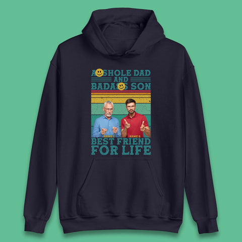 Personalised Asshole Dad And Badass Son Unisex Hoodie