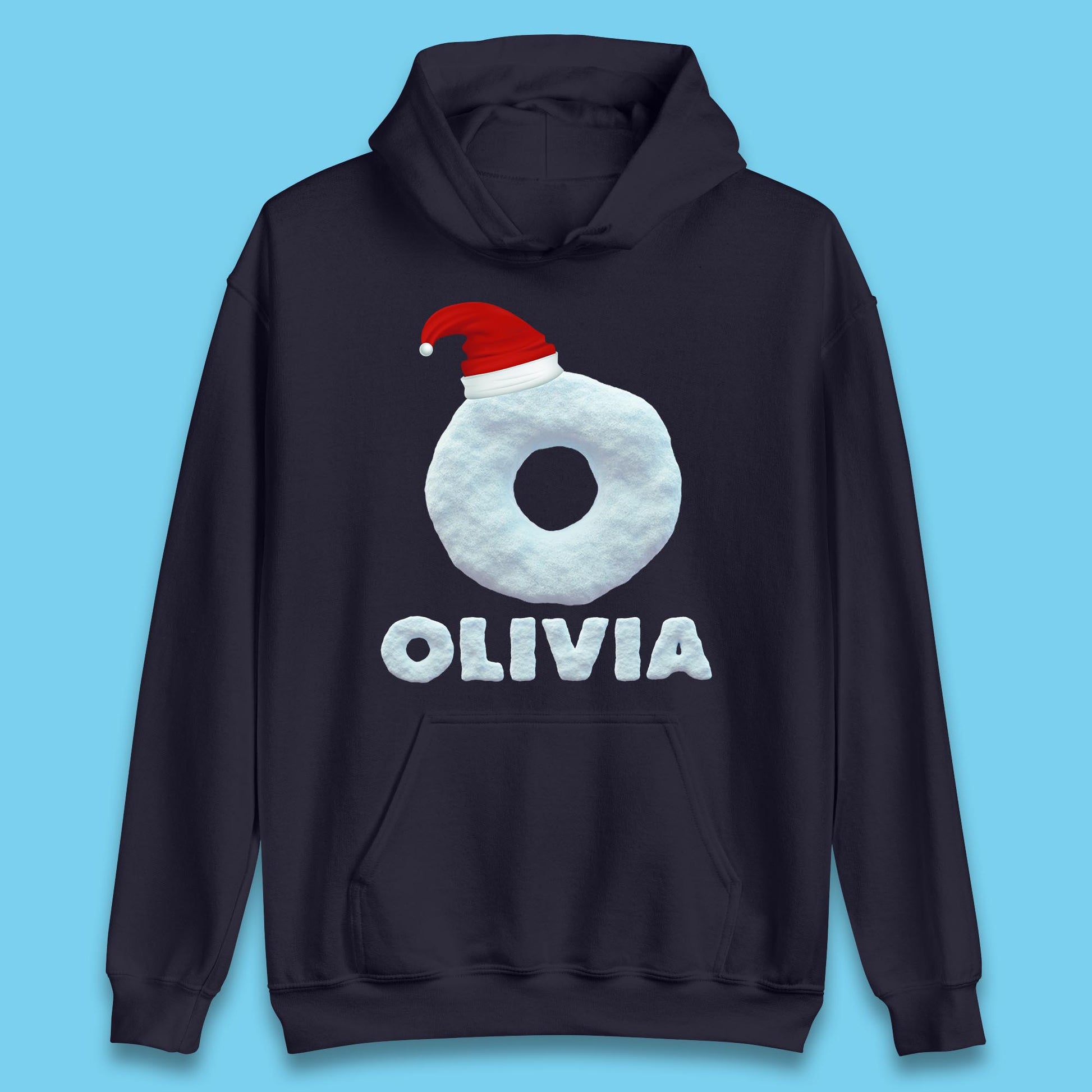 personalised snow style initial letter hoodie