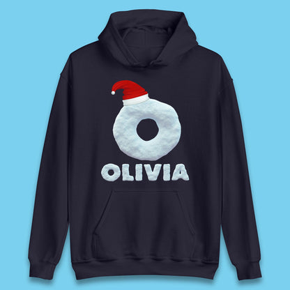personalised snow style initial letter hoodie
