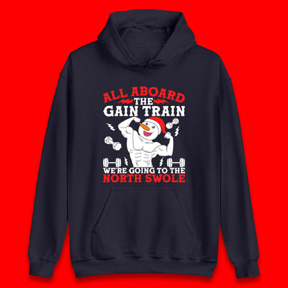 North Swole Snowman Christmas Gym Unisex Hoodie
