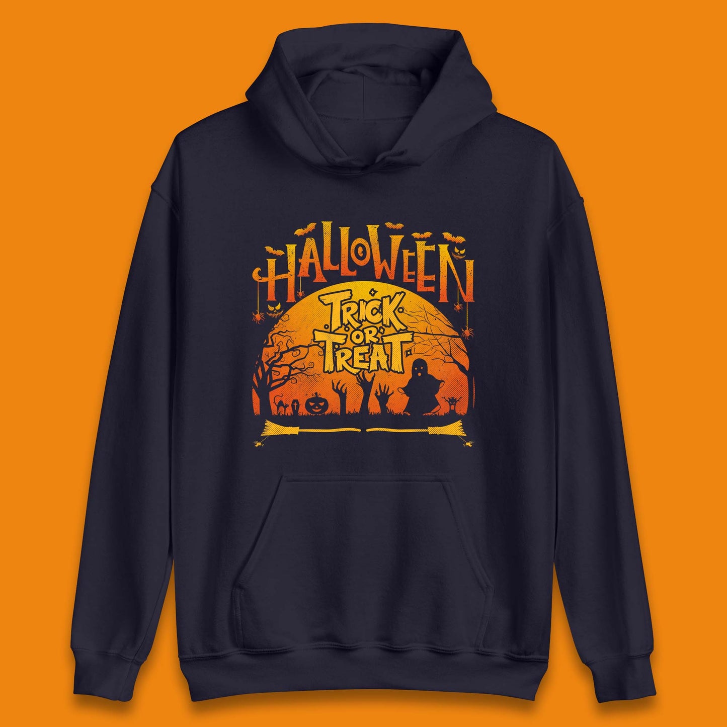 Halloween Trick Or Treat Horror Boo Ghost Creepy Zombie Hands Out Of Graveyard Unisex Hoodie
