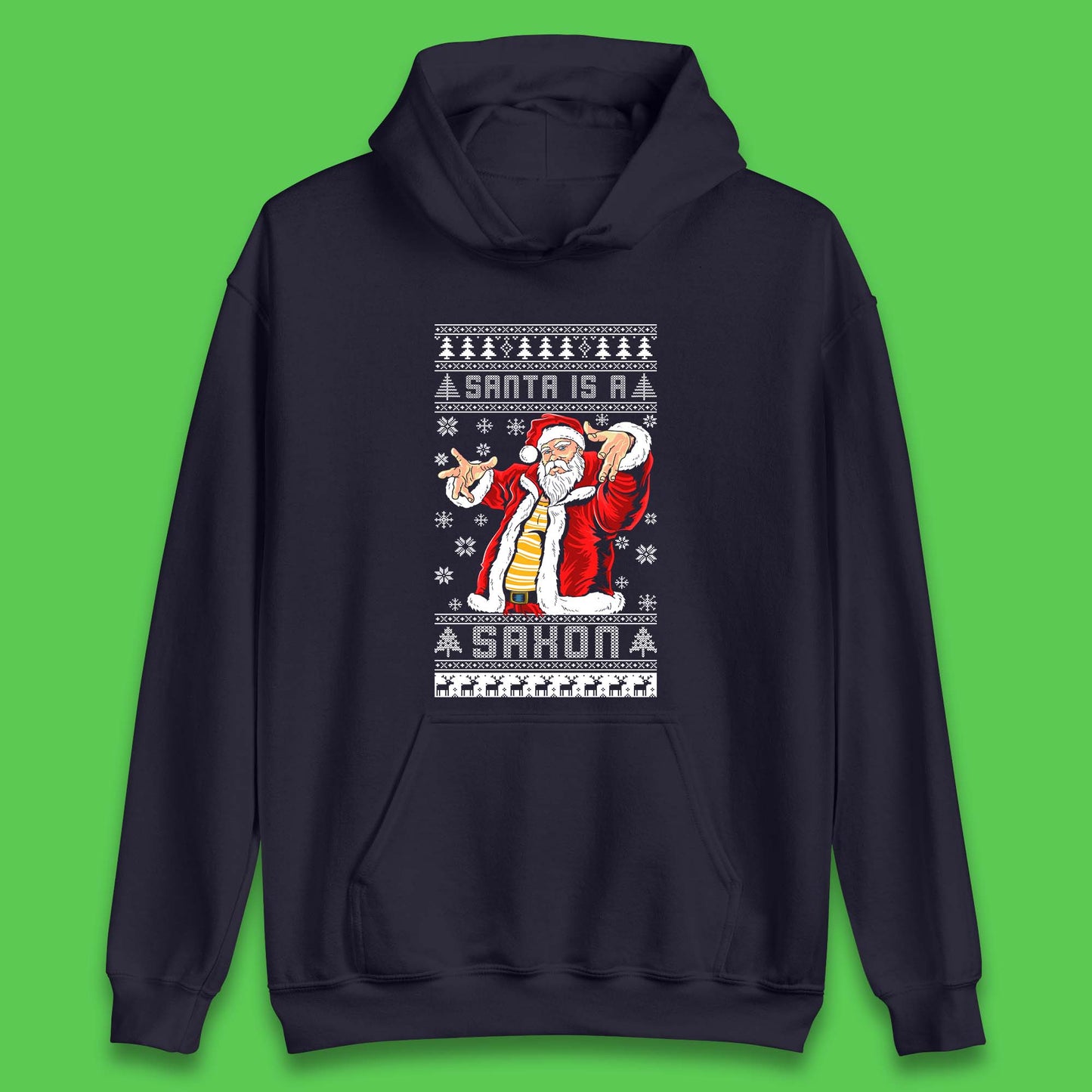 Santa is A Saxon Christmas Unisex Hoodie