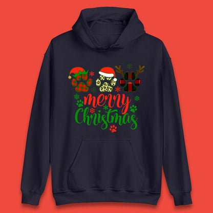 dog & cat paws christmas hoodie