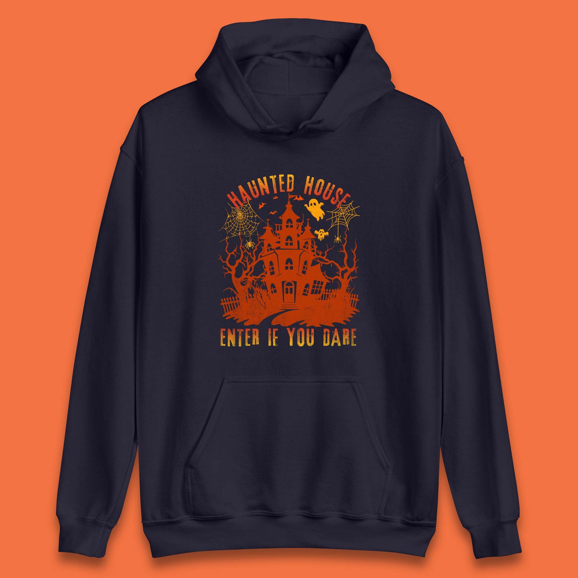 Haunted House Enter If You Dare Scary Halloween Nightmare House Spooky Season Halloween Party Unisex Hoodie
