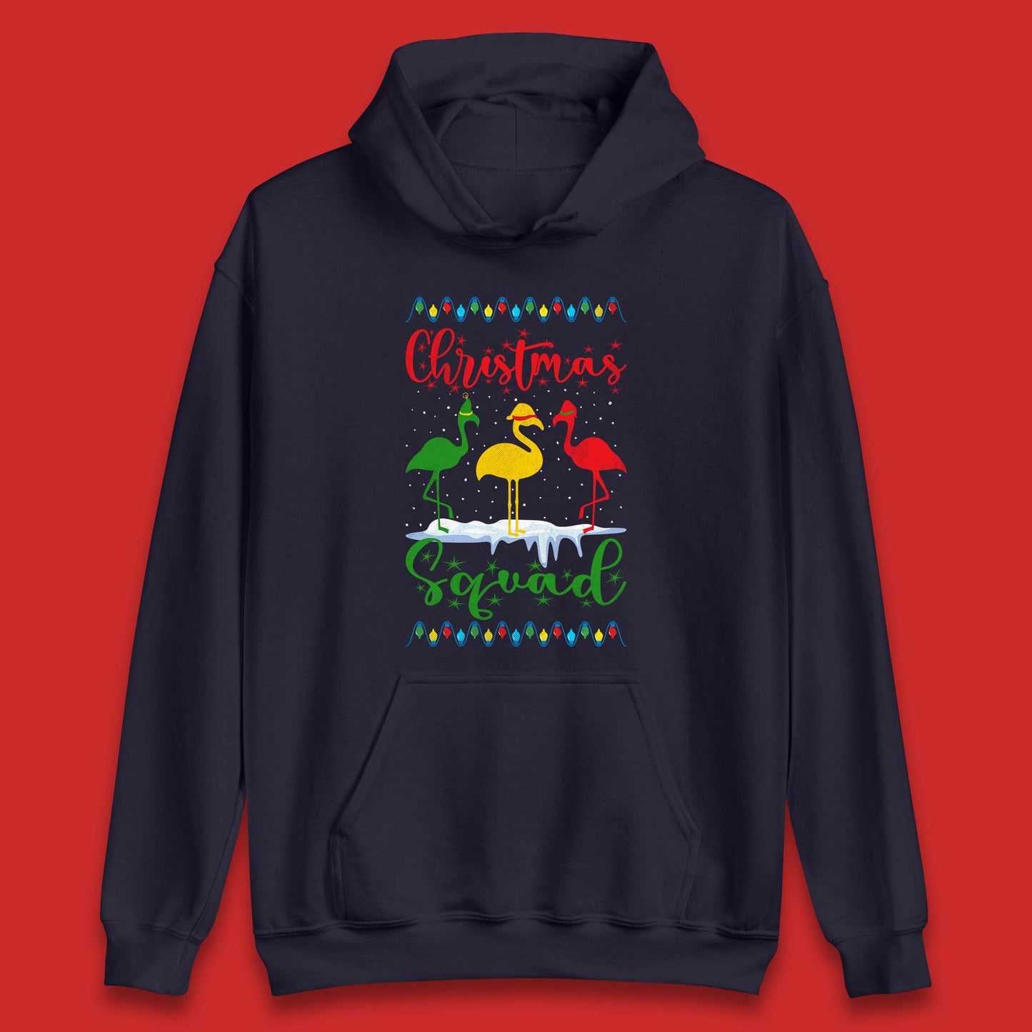 flamingos christmas hoodie