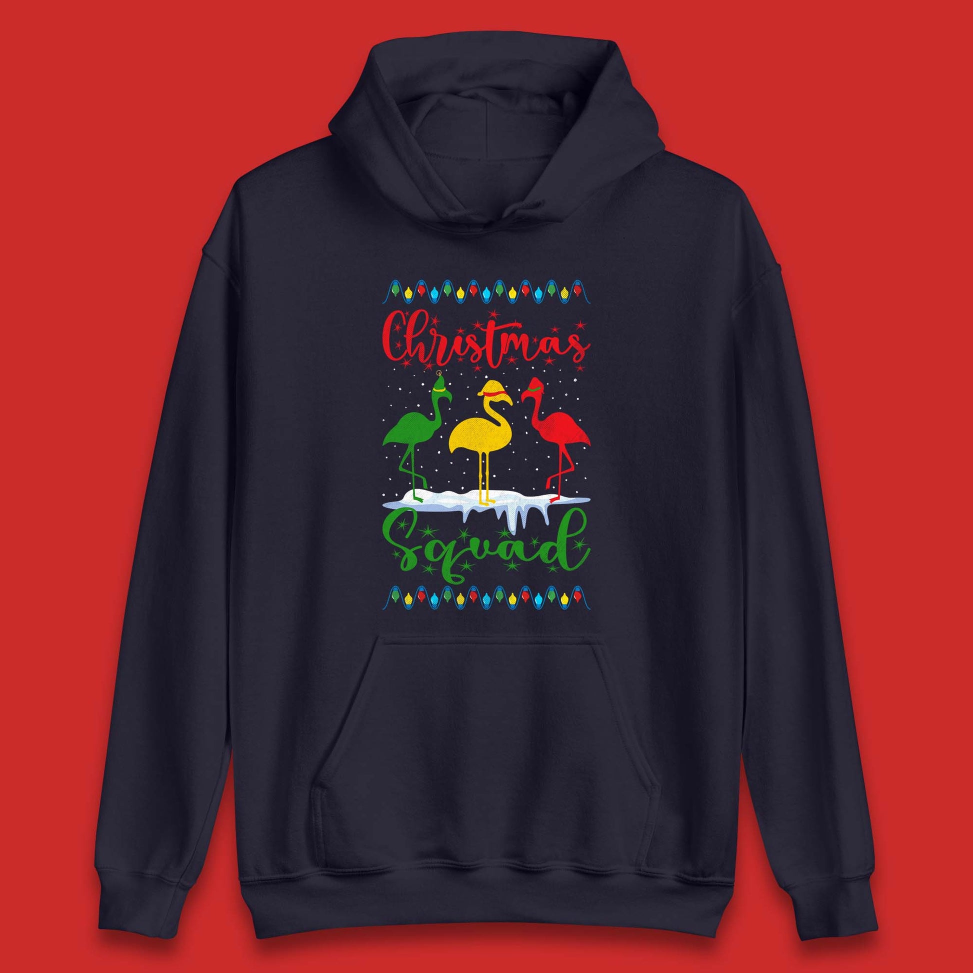 flamingos christmas hoodie