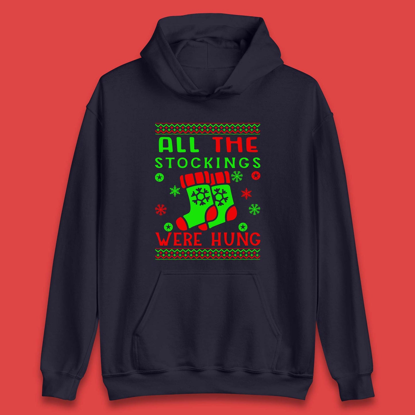 christmas socks all the stocking were hung hoodie