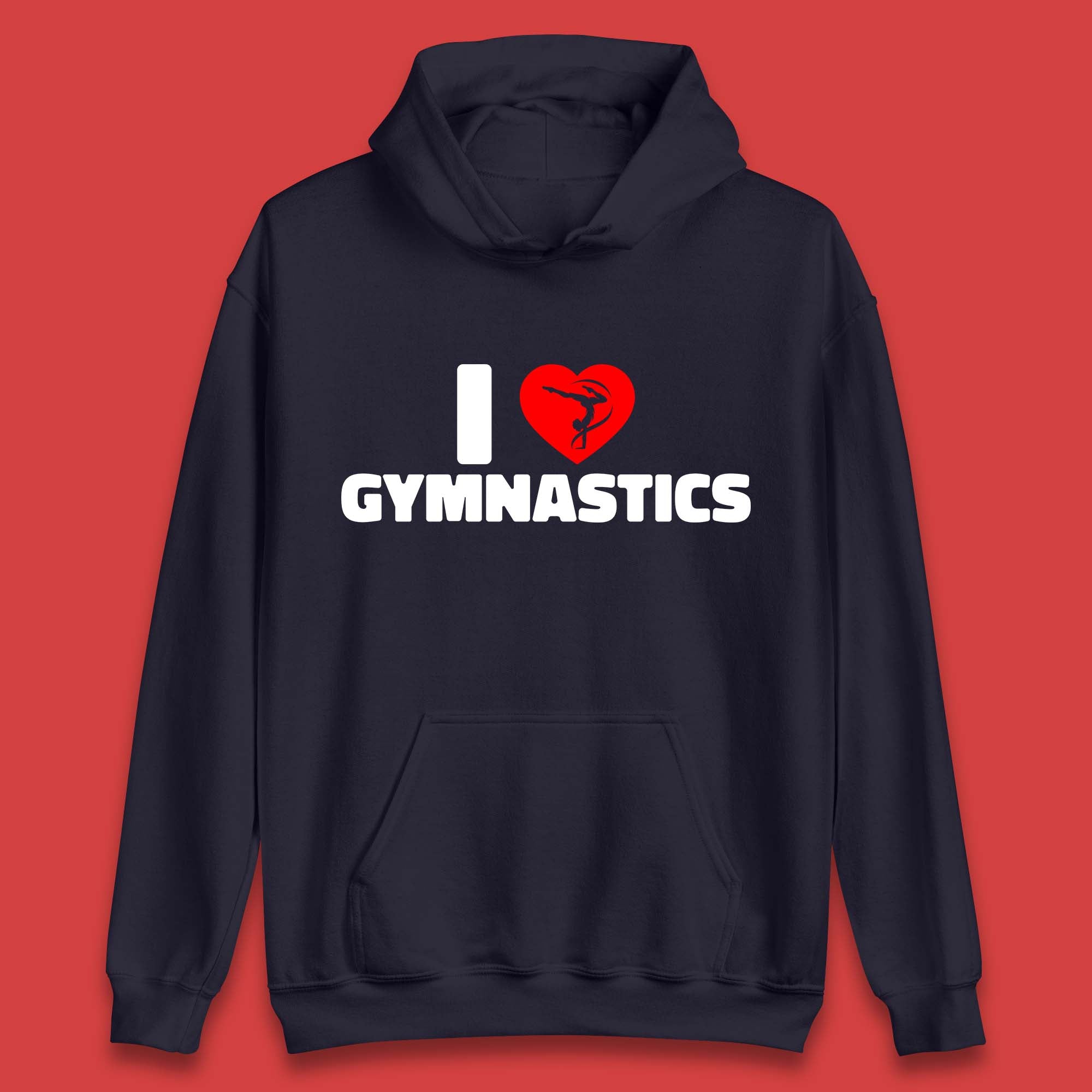 I Love Gymnastics Floor Exercises Sports Heart Gymnast Gymnastics Lover Unisex Hoodie
