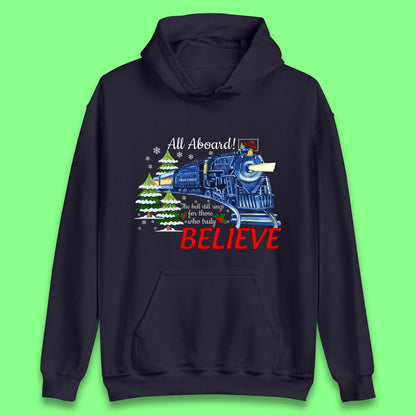 All Abroad Believe Christmas Train Unisex Hoodie