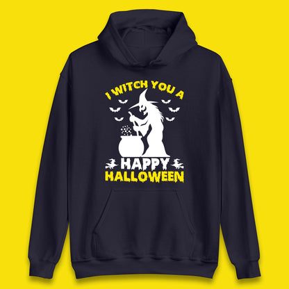 I Witch You A Happy Halloween Cauldron Potion Witch Horror Scary Spooky Season Unisex Hoodie