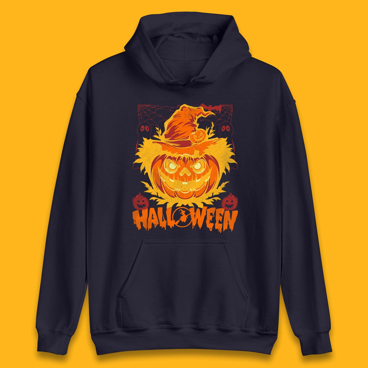 Halloween Scary Pumpkin Face Jack O Lantern Horror Halloween Night Unisex Hoodie