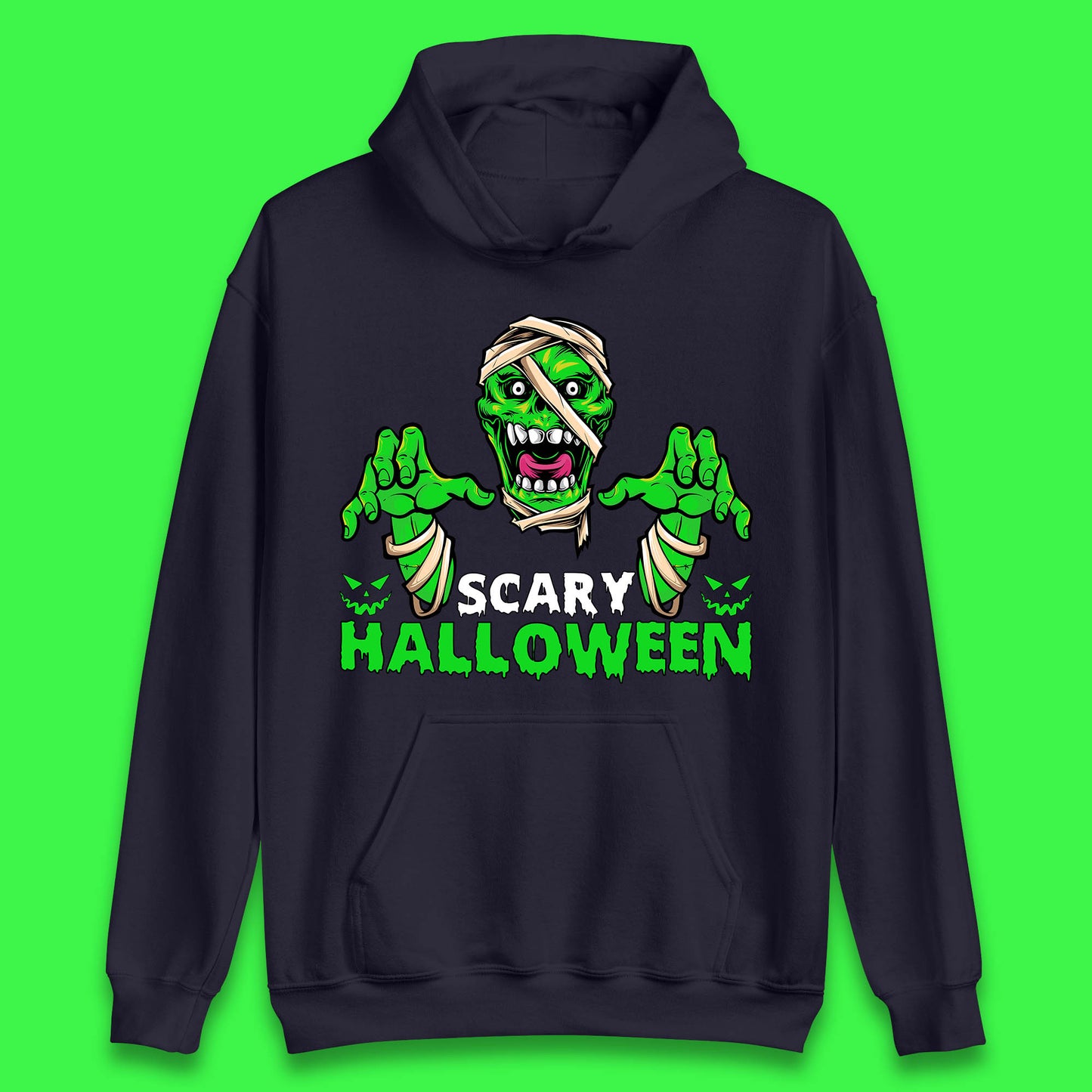 Scary Halloween Skull Zombie Mummy Horror Monster Zombie Hands Scary Vibes Unisex Hoodie