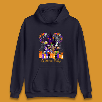 Personalised Disneyworld Halloween Family Disneyland Castle Mickey And Friends Disney Trip Unisex Hoodie