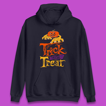 Halloween Trick Or Treat Horror Scary Evil Pumpkin With Zombie Hands Unisex Hoodie
