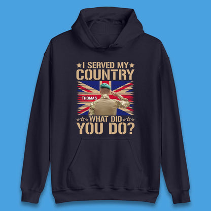 Personalised I Served My Country Unisex Hoodie