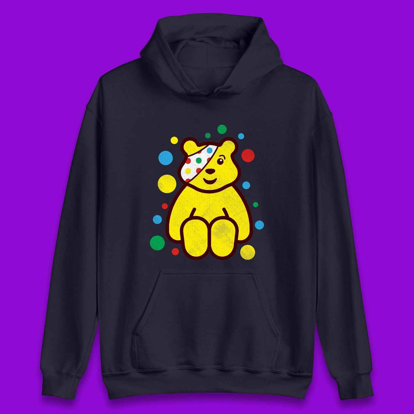 Children In Need Sitting Spotty Pudsey Bear Charity Raising Spotty Day Unisex Hoodie