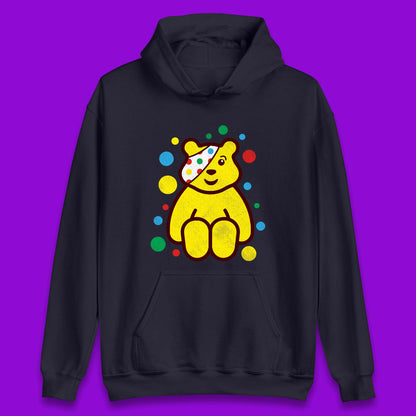 Children In Need Sitting Spotty Pudsey Bear Charity Raising Spotty Day Unisex Hoodie