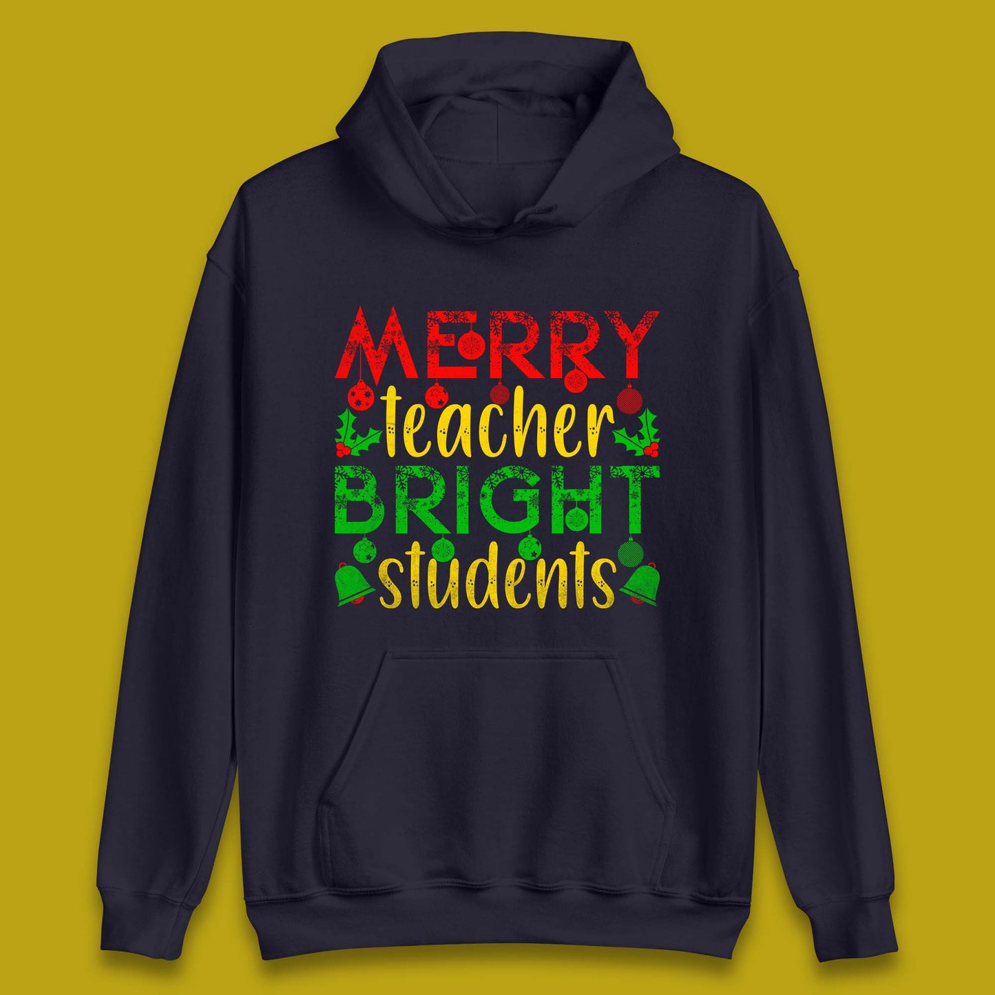 merry teacher bright students christmas hoodie