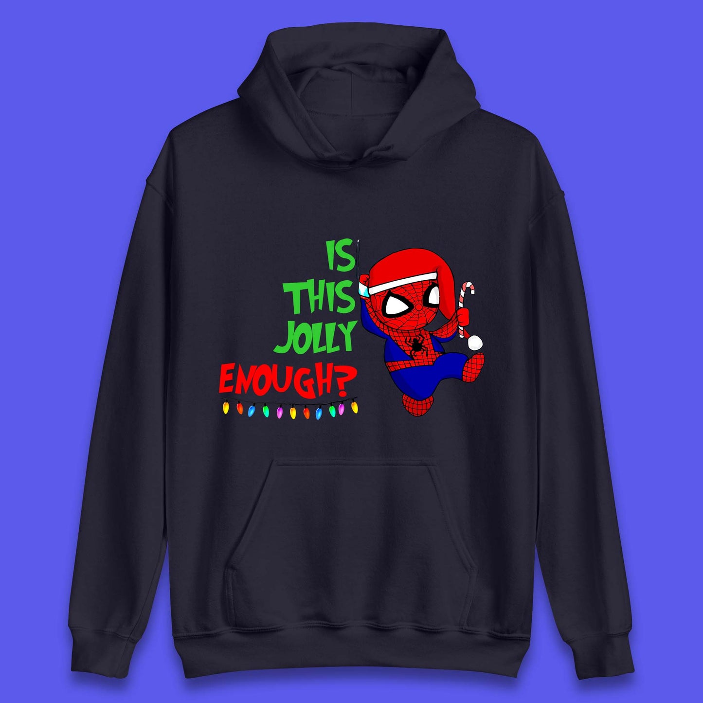 Jolly Enough Spiderman Christmas Unisex Hoodie