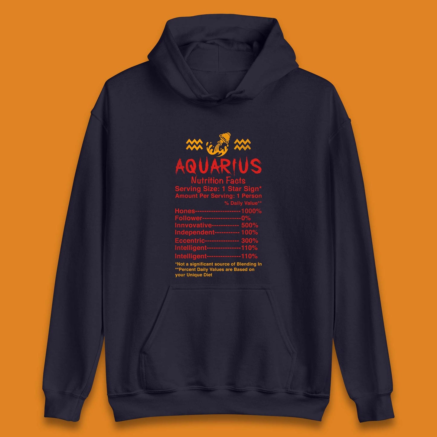 Aquarius Nutrition Facts Unisex Hoodie
