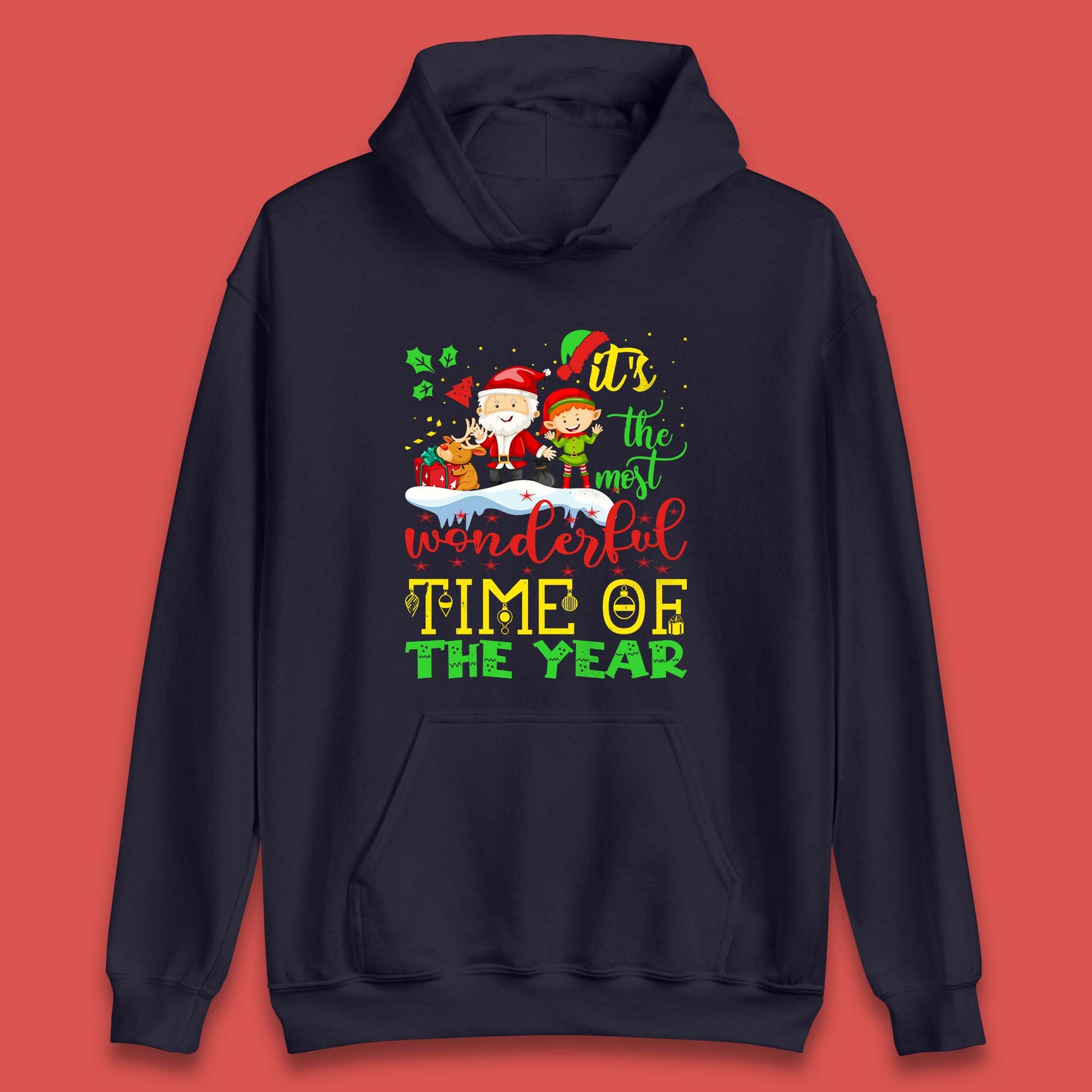 santa reindeer and elf hoodie