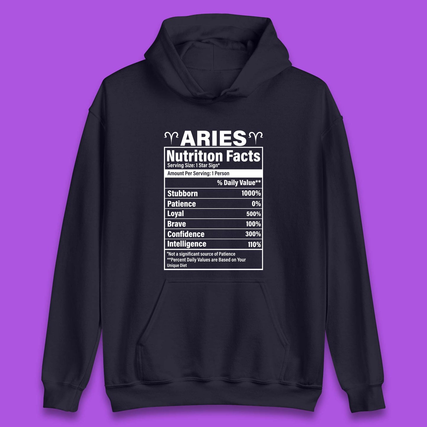 Aries Nutrition Fact Unisex Hoodie