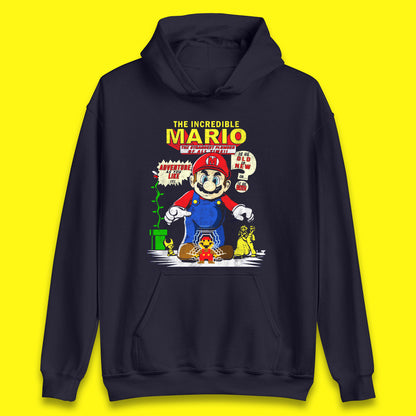 The Incredible Mario The Strongest Plumber Of All Time Super Mario Funny Plumber Mario Bros Gaming Unisex Hoodie