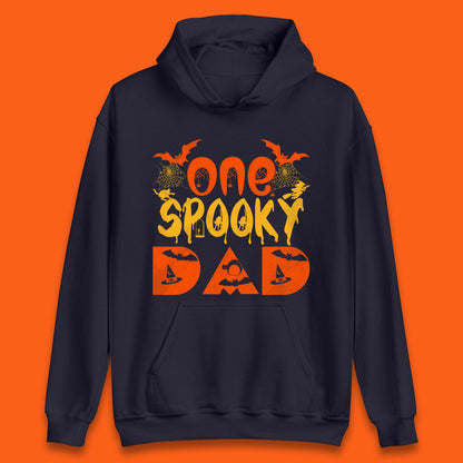 One Spooky Dad Happy Halloween Fall Season Dad Life Spooky Flying Bats Unisex Hoodie