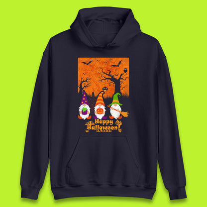 Happy Halloween Gnomies Spooky Witch Gnomes Scary Halloween Trees Gnome Lover Unisex Hoodie